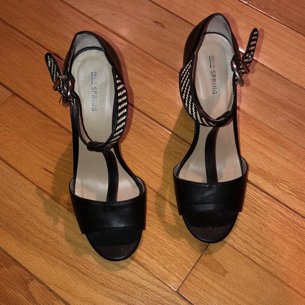 Black and white heels